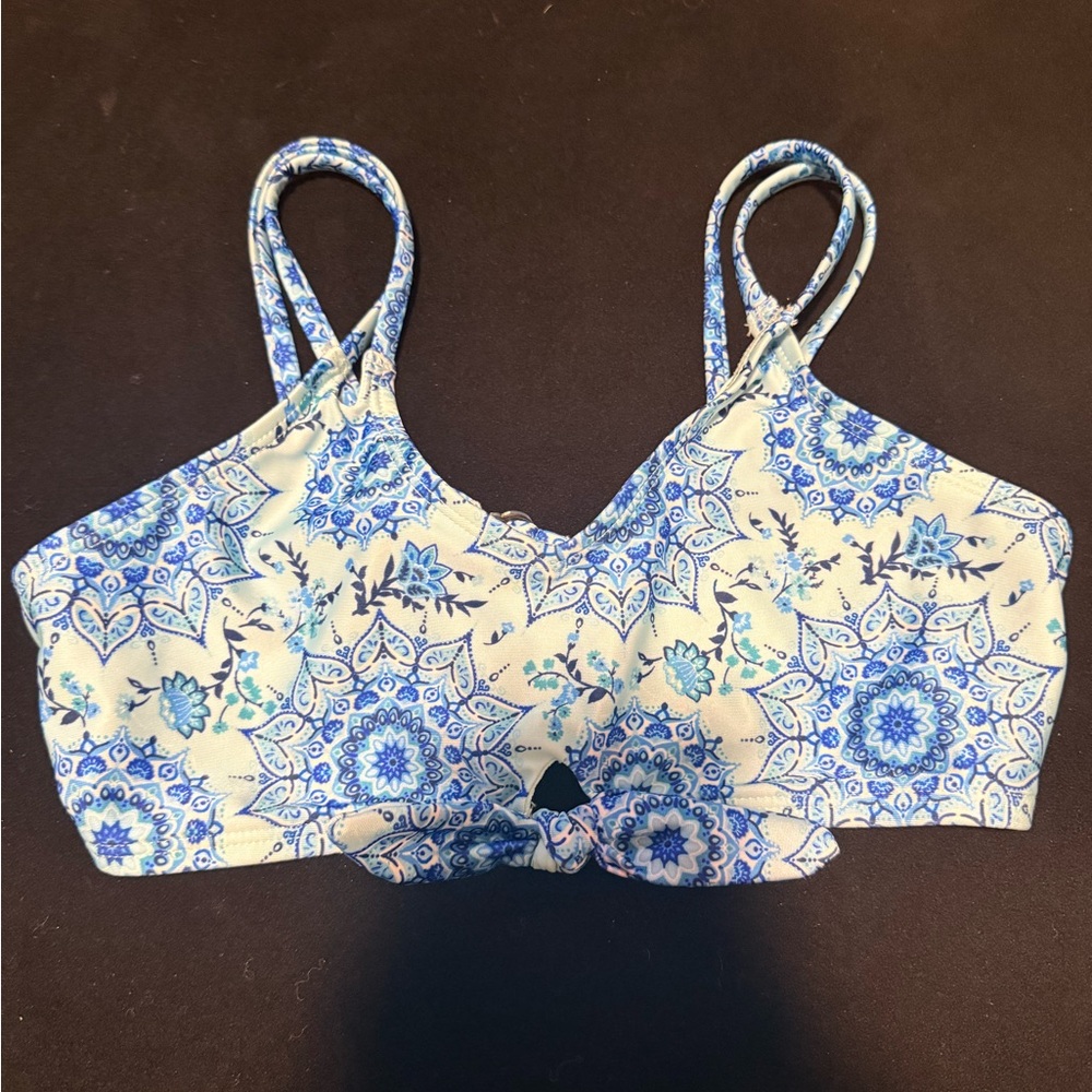 Blue and White Kids Swim Bikini